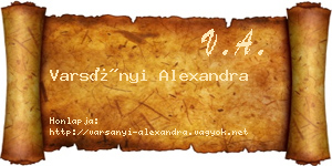Varsányi Alexandra névjegykártya